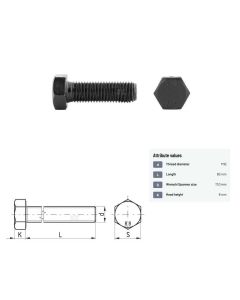 Polt M10x1,5-80 DIN933 8.8