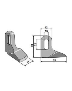 Haamer Ø16/32 13x41mm H-70mm L-85mm