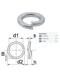 Vedruseib 1/2" 12,7x21,1x2,5 DIN127B Zn 50tk