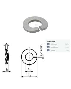 Vedruseib M12 12.2x21.1x2.1 DIN128A Zn 100tk