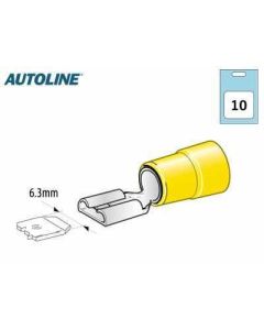 Juhtmeots lapik 6,3x0,8mm pesa kollane 10tk