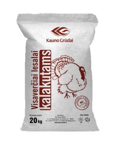 Kalkunite täissööt 0-5n. P12 20kg KAUNO GRUDAI P12