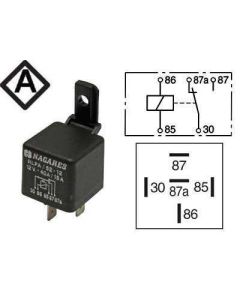 Relee 12V 40/15A 5 klemmi