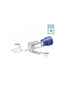 Juhtmeots pesa-pistik 6,3x0,8mm sinine 10tk