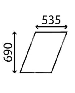 Ukse klaas ülemine 6911-7912 535x690mm
