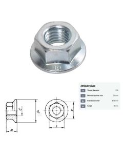 Mutter M16x2-16 10.9 DIN6923 Zn