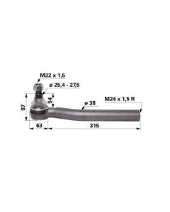 Roolivarda ots M24x1,5 LH L-350 04415661