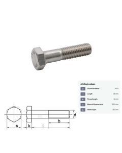 Polt M20x2,5-80 DIN931 8.8 ZN
