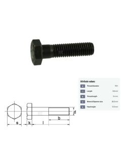 Polt M24x120 DIN931 10.9
