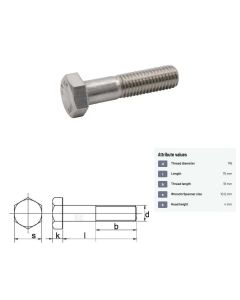 Polt M6x1-75 DIN931 10.9 ZN