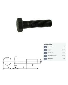 Polt M6x1-80 DIN931 10.9