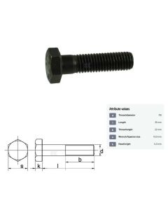 Polt M8x1,25-35 DIN931 10.9