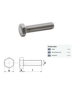 Polt M14x2-50 DIN933 10.9 ZN