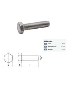 Polt M16x2-120 DIN933 8.8 ZN
