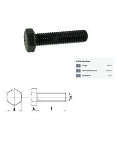Polt M6x1-25 DIN933 8.8