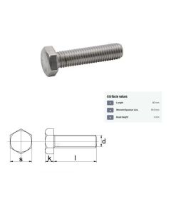 Polt M6x1-80 DIN933 10.9 ZN