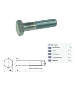 Polt M12x1,25-100 10.9 DIN960 ZN