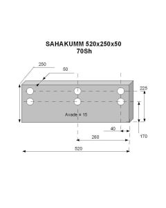 Sahakumm 520x250x50 70Sh -25C/+60C