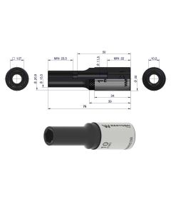 10mm pikk padrun 1/2" L-72