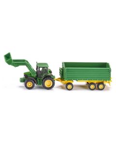 Traktor JD+3.teljeline haagis 1:87 SIKU