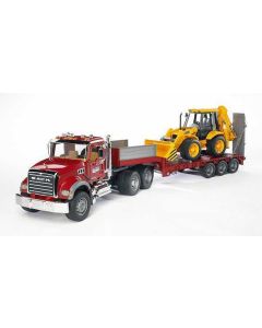 Veok MACK haagisega + JCB  BRUDER 1:16