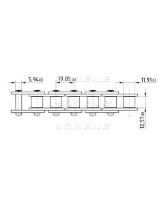 Rullpuks kett 12A-1 3/4x1/2 L-5m