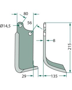 Tera LH 80x225mm #8mm