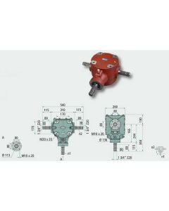 Reduktor 2155 1:1 540rpm/121kW B&P