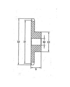 Ketiratas 08B-1 z-15 Ø10/45/66mm DIN 8187