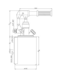 Käsipump 18cm³ + mahuti 4L 200bar