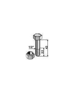 Polt+mutter 1/2"-22/43mm 20-UNF 12,9 40882400