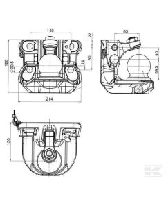 Haakekuul K80 140x80 Ø20mm 3000kg