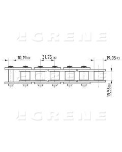 Rullpuks kett (1_1/4" x 19,56) L-5m Steel Power