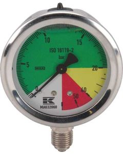 Manomeeter Ø63mm 0-20-60bar
