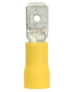 Juhtmeots lapik pistik 6,3x0,8mm kollane
