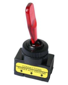 Hooblüliti Ø12,2mm 12V16A ON-OFF punane