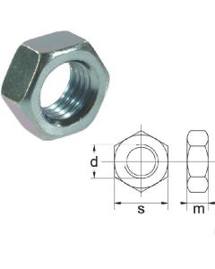 Mutter M10x1,25-8 8,8 DIN934