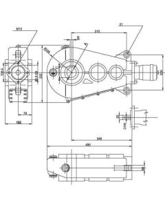 Reduktor 35,2:1 390Nm A- Ø55mm