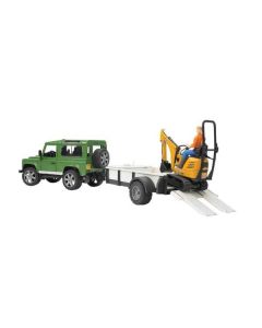 Land Rover haagis + ekskavaator BRUDER 1:16
