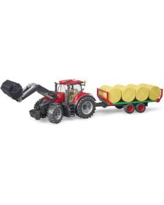 Traktor Case IH Optum 300 CVX + laadur ja haagis BRUDER 1:16