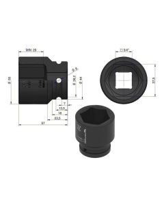Löökpadrun 37mm 3/4" DIN 3129