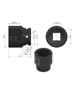 Löökpadrun 37mm 3/4" DIN 3129