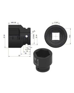 Löökpadrun 40mm 3/4" DIN 3129