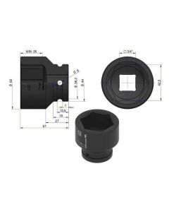 Löökpadrun 42mm 3/4" DIN 3129