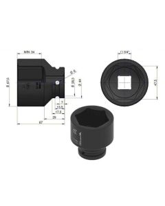 Löökpadrun 47mm 3/4" DIN 3129