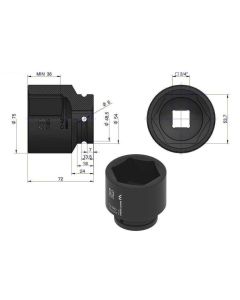 Löökpadrun 53mm 3/4" DIN 3129