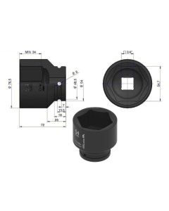Löökpadrun 54mm 3/4" DIN 3129