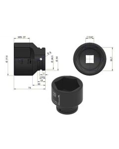 Löökpadrun 55mm 3/4" DIN 3129