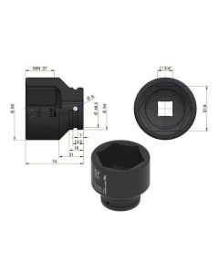 Löökpadrun 57mm 3/4" DIN 3129