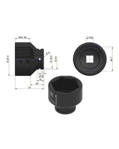 Löökpadrun 63mm 3/4" DIN 3129